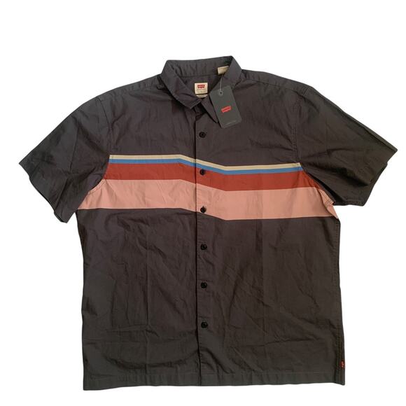 Levi's Men's Size L Woven Richmond Relaxed Fit Short Sleeve Button Up Shirt New - Picture 1 of 14